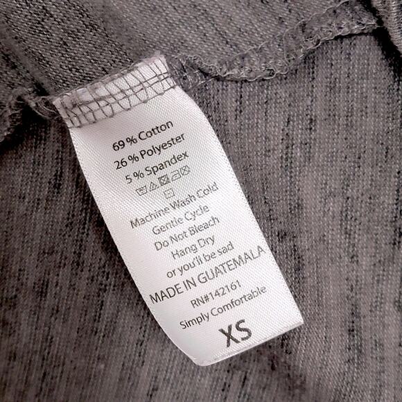 LuLaRoe Carly Dress XS Solid Heathered Grey Stripe Swing Hi-Low A-Line Swing - Picture 4 of 9